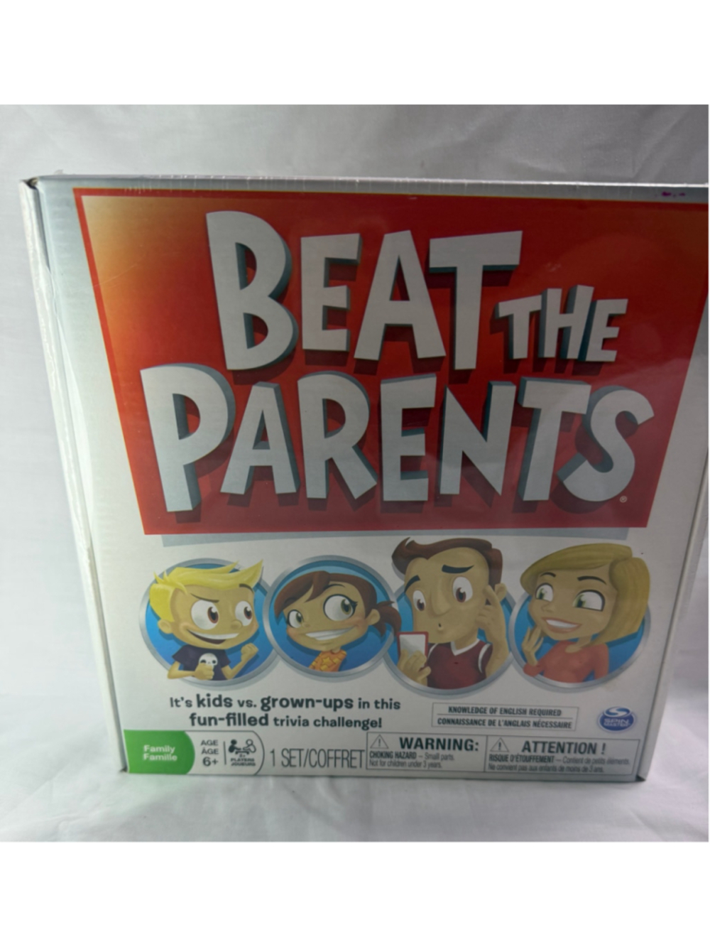 Beat The Parents Board Game Spin Master Family Trivia Kids vs Adults Sealed NIB